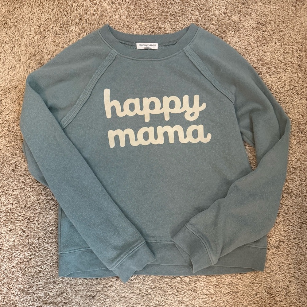 Grayson Threads Teal Crew Neck Sweater